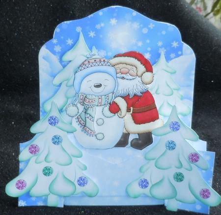 Santa Hugs 3D Pop Up Card Kit & Decoupage by Sharon Wilson