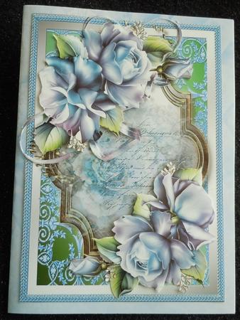 Beautiful Porceline Roses on Silver and Gold  by Sharon Wilson