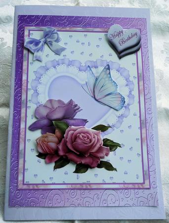 Lilac Heart with Roses No2 by Sharon Wilson