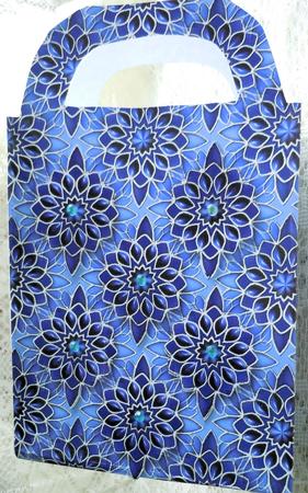 Jewelled Flowers A4 Backing Paper in Bright Blue by Sharon Wilson