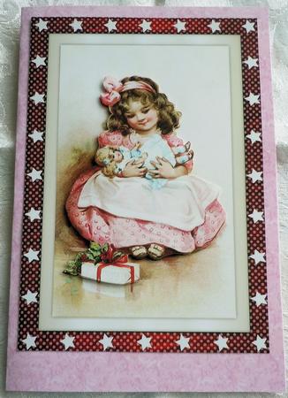 Christmas Girl with Doll A4 by Sharon Wilson