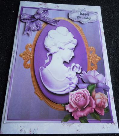 Beautiful Lilac Cameo with Lilac Rose's by Sharon Wilson