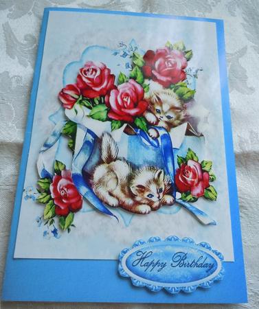 Kitties Playing in Box of Roses by Sharon Wilson