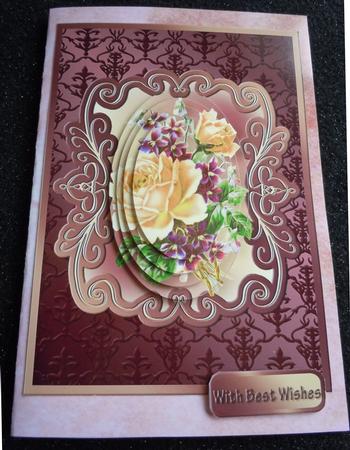 Vintage Roses Pyramid Card by Sharon Wilson