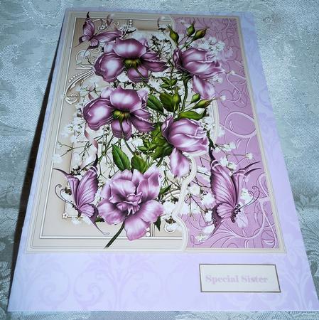 Purple Rose Card with Decoupage by Sharon Wilson