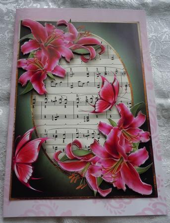 Hot Pink Lilies & Butterflies by Sharon Wilson
