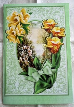 Yellow Daffodils, with Pretty Garden Oval Pyramids by Sharon Wilson