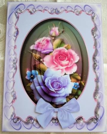 Beautiful Summer Roses in Lilac Frame  by Sharon Wilson