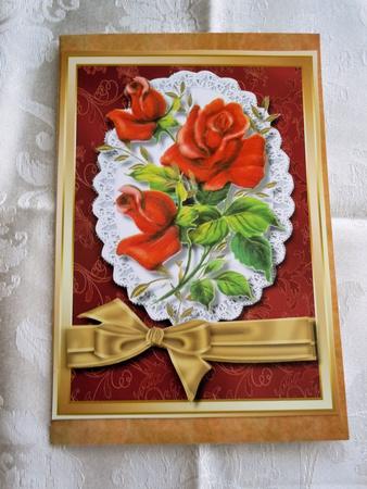 Beautiful Red Roses in a Gold Frame  by Sharon Wilson