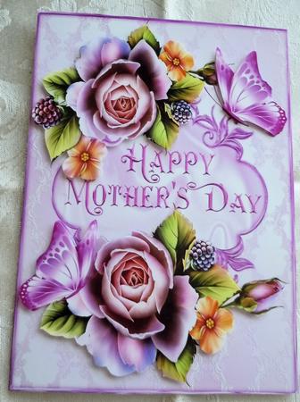Lilac and Peach Roses for Mothers Day A4 by Sharon Wilson