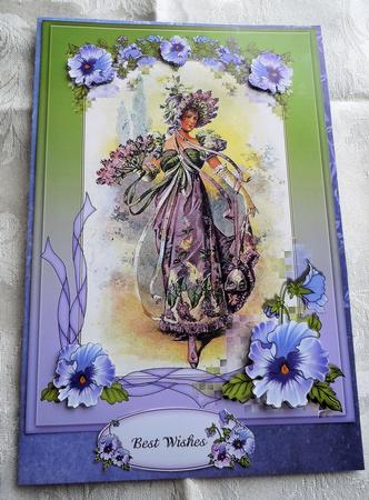 Victorian Lady Lilac Card Front Sheet by Sharon Wilson