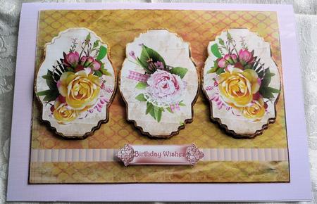 Vintage Flowers Panel Card by Sharon Wilson