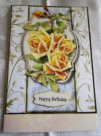 Lovely Yellow Roses in a Ornate Plaque  by Sharon Wilson