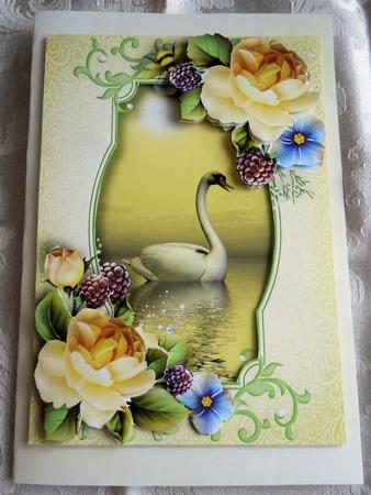 Beautiful Swan with Yellow Roses Mini Kit by Sharon Wilson
