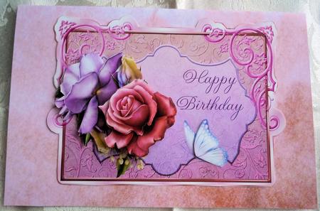 Pink & Lilac Roses - Birthday by Sharon Wilson