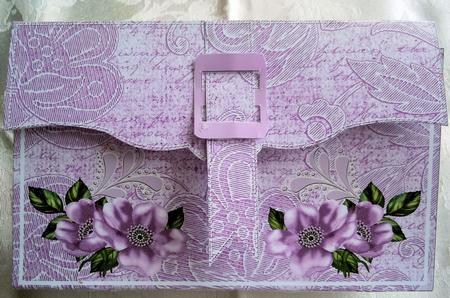 Lilac Wild Rose 3D File Purse Mini Kit by Sharon Wilson