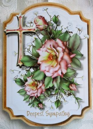 Print, Cut and Fold , Buff with Pink Roses 3 by Sharon Wilson