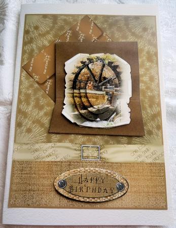 Water Wheel Card Front by Sharon Wilson