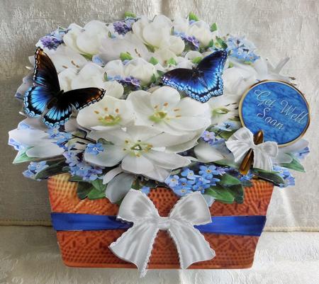 Spring Basket 3 Shaped Card Plus Gift Card by Sharon Wilson