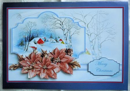 Snow Village Card with Decoupage by Sharon Wilson