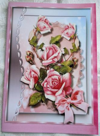 Beautiful Roses on a Lace Mat  by Sharon Wilson