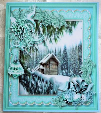 Beautiful Aqua Christmas Scene  by Sharon Wilson
