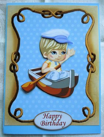 Nautical Boat Boy Topper & Decoupage by Sharon Wilson
