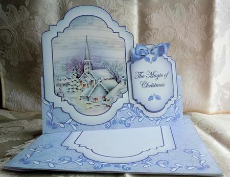 Blue Church Magic Fancy Stand Up Card Kit by Sharon Wilson