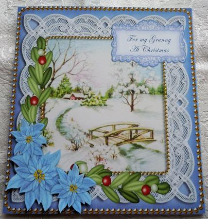 Blue Snowscene My Granny 8in Sentiment Topper by Sharon Wilson