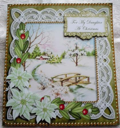 Olive Snowscene My Daughter 8in Sentiment Topper by Sharon Wilson