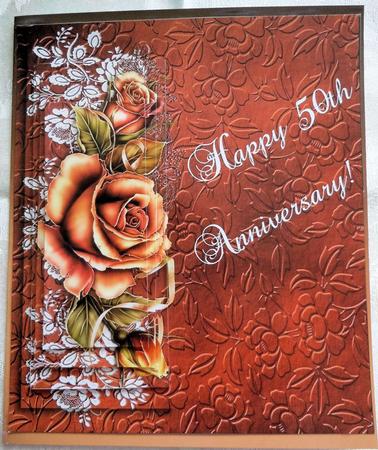 Happy 50th Anniversary Topper with Pyramid Layers by Sharon Wilson