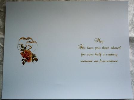 Golden Hearts Anniversary Inser with Verse by Sharon Wilson