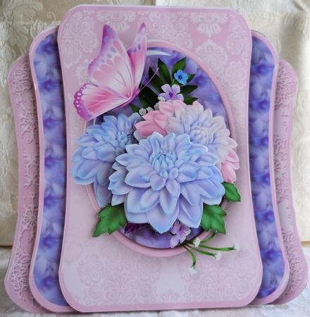 Dahlias - Three Layer Card Mini Kit by Sharon Wilson