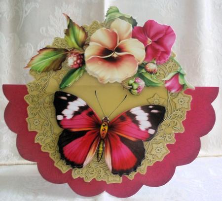Pretty Pansies Scallop Wobble Card Mini-kit by Sharon Wilson