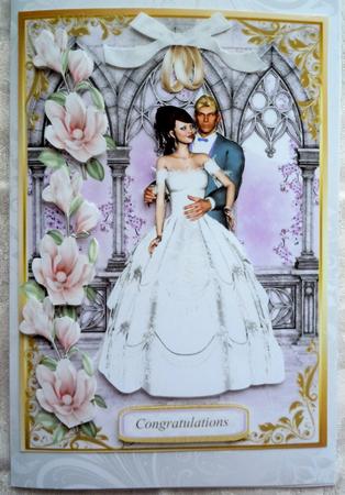 Lovely Bride and Groom with Pink Flowers by Sharon Wilson