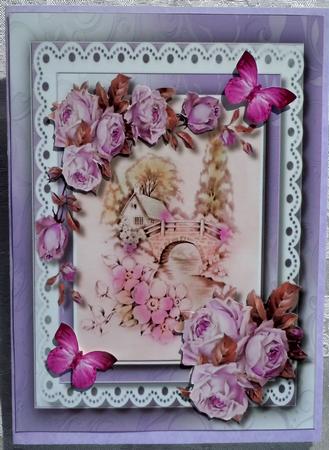 Beautiful Country Cottage and Roses  by Sharon Wilson