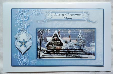 Christmas Mass Card Front with Pyramage by Sharon Wilson