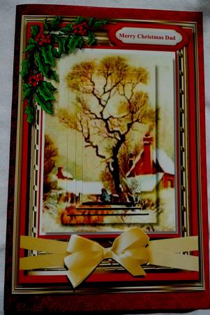 Lovely Christmas Scene with Holly and Bow  by Sharon Wilson