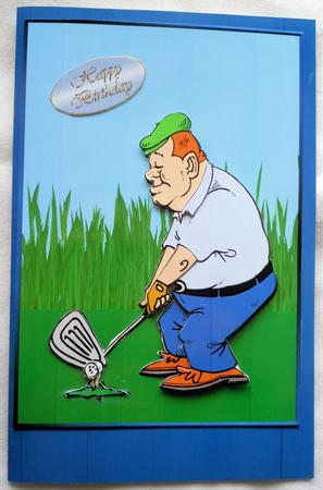 Anyone for Golf Card Front with Decoupage by Sharon Wilson