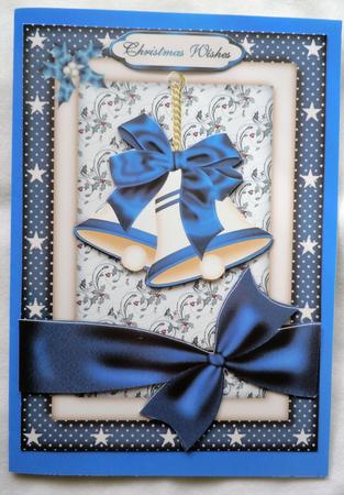 Bells in Blue A4 Card Front by Sharon Wilson