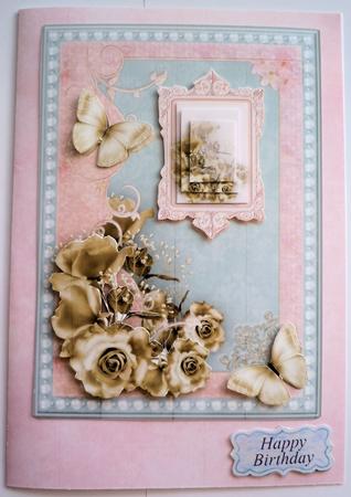 Roses and Butterflies Pyramage Card by Sharon Wilson