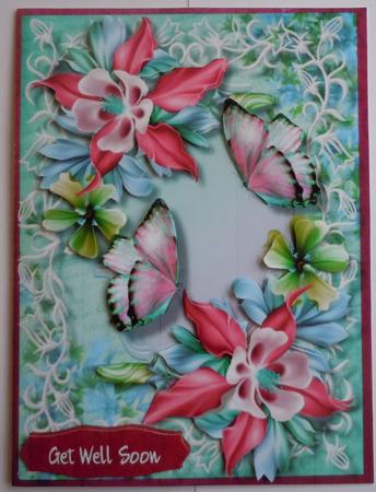 Lovely Pink Flowers and Butterfly's by Sharon Wilson