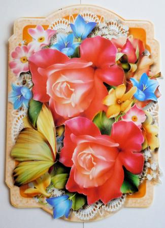 Print and Fold, Lovely Rosy Posy on Lace by Sharon Wilson