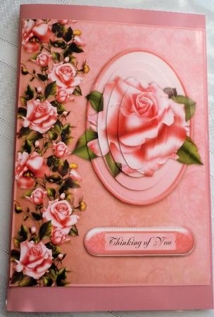 Sweet Serenity Pink Roses - Decoupage Card by Sharon Wilson