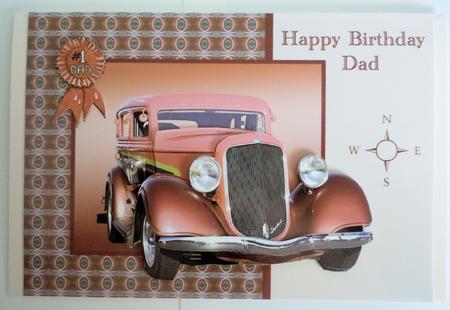 Classic Car Happy Birthday Dad by Sharon Wilson