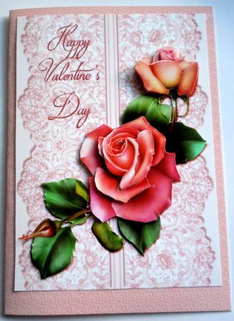 Roses on Lace - Pink on Pink - Valentine by Sharon Wilson