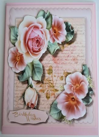 A5 Beautiful Roses on a Script Frame  by Sharon Wilson