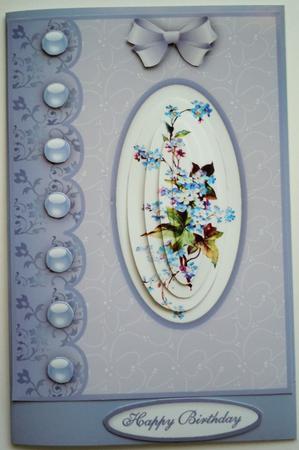 Forget Me Nots A5 Pyramid Card Front by Sharon Wilson
