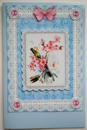 Water Lily, Blossom 'n Lace A4 Card Front by Sharon Wilson