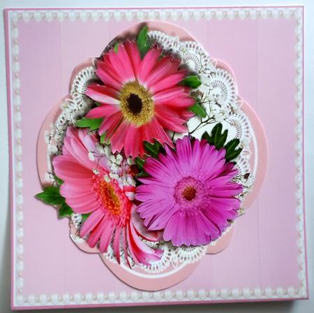 Lovely Flowers on a Quadrefoil Mat by Sharon Wilson